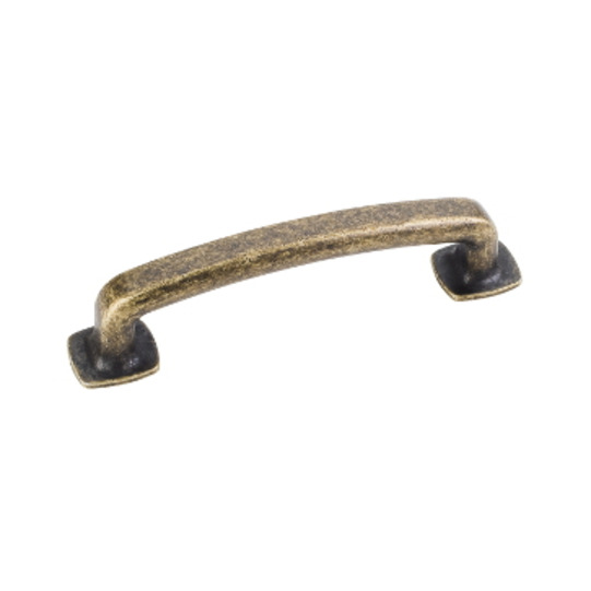 4 5/8in. OL Forged Look Flat Bottom Pull Distressed Antique Brass
